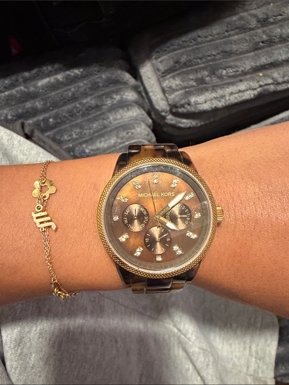 Michael Kors Tortoiseshell and Gold Women's Chronograph Watch